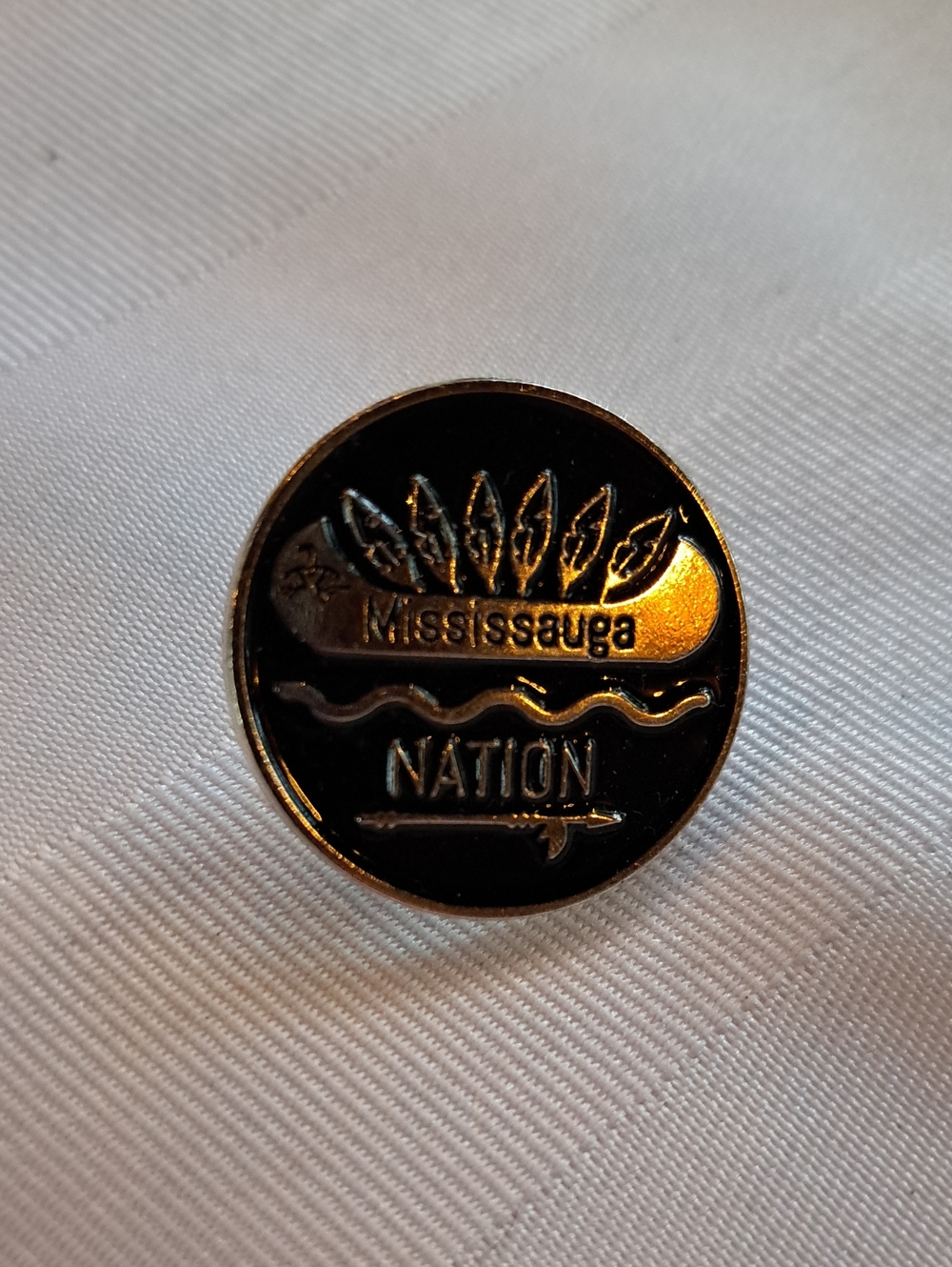 Mississauga Nation Black & Gold Lapel Pin